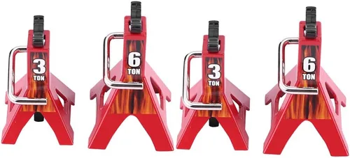 Vista 6 de Rc Jack Stands RC Jack Stand Metal 6 Ton 3 Ton RC Car Simulation Jack Stands Altura Ajustable Elevación Jack Herramienta de reparación para D90