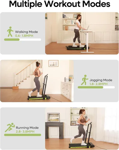 Vista 4 de Walking Pad Treadmill with Incline and Height Adjustable Handle Bar