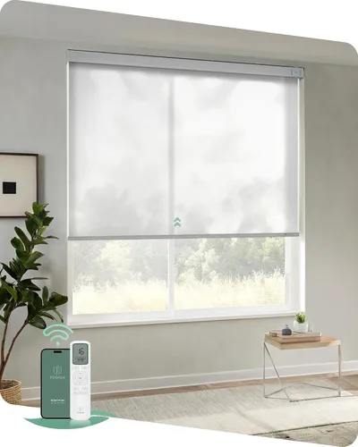 Vista 14 de Yoolax Persianas motorizadas con control remoto, persianas opacas remotas para ventanas, persianas enrollables automáticas inalámbricas persianas