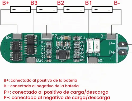 Vista 4 de Alinan 6 unids 4S 14.4V 14.8V 16.8V 5A 18650 placa de protección de batería de litio Protección contra sobrecarga BMS Módulo de circuito PCB