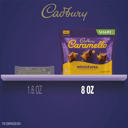 Vista 6 de Cadbury CARAMELLO Miniaturas de chocolate con leche y caramelo, paquete para compartir, 8 onzas