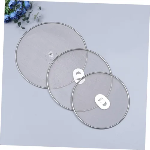 Vista 9 de 3 pantallas de salpicaduras de grasa de acero inoxidable, protectores contra salpicaduras de aceite para sartén, protector de cocina, malla fina
