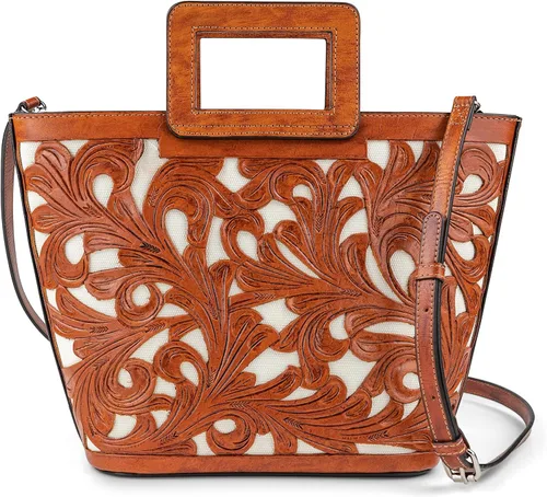 Vista 5 de Tooled - Bolso bandolera de piel para mujer, con asa superior