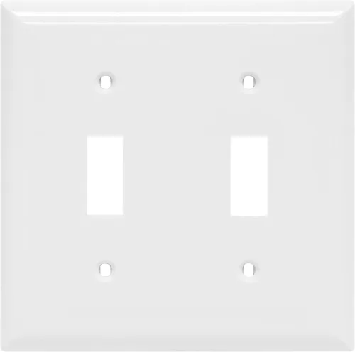Vista 9 de Power Gear - Placa para interruptor doble en pared, gran tamaño, color almendra claro