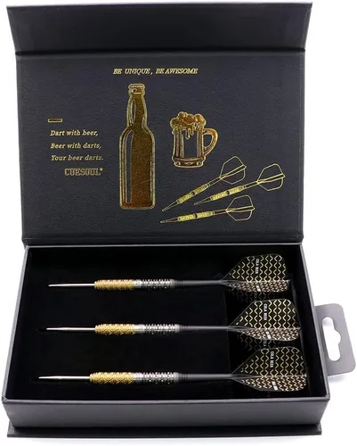 Vista 6 de CUESOUL Cóctel/Cerveza COLA/Cerveza de barril con pintura al óleo acabado-0.74 oz/0.78 oz/0.81 oz Punta de acero 90% Tungsteno Dardos Set