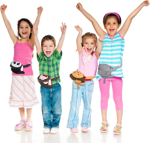 Vista 3 de Termichy - Bolsa de cintura para niños, lindo paquete de amigos en 3D, opción de regalo para adolescentes, niños pequeños y niñas, van de viaje