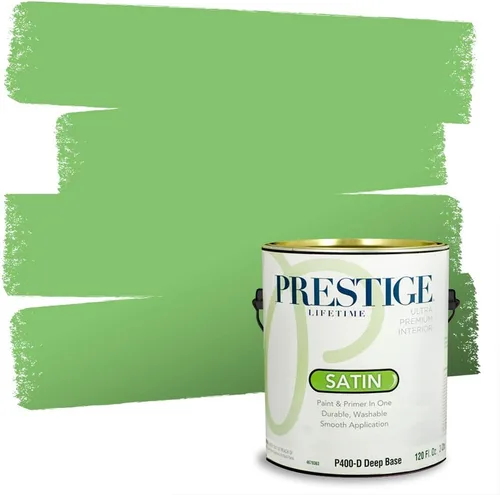 Vista 24 de PRESTIGE Pintura exterior e imprimación en uno, aloe, plano, 1 galón