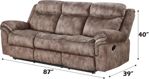 Vista 3 de ACME FURNITURE Zubaida Sofá (Glider & Motion) - Terciopelo chocolate de 2 tonos