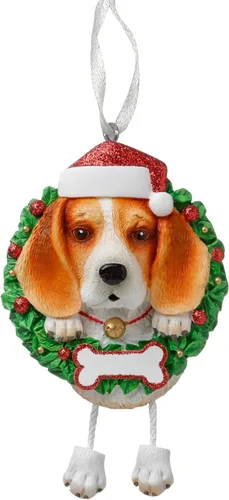 Vista 2 de Adorno personalizado para 2025, raza pura de perro Beagle, adorno para árbol de Navidad, decoración profesional personalizada, regalo para cachorro