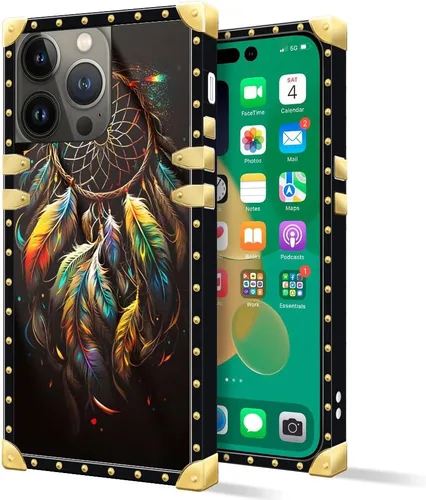 Vista 30 de DAIZAG Funda compatible con iPhone 14 Pro Max, funda de Angel Wings Girl para iPhone 14 Pro Max, decoración de metal de TPU suave a prueba de golpes