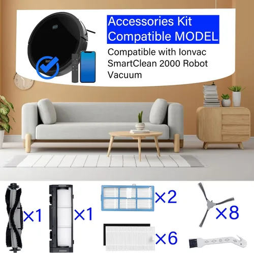 Vista 2 de SmartClean 2000 Kit de accesorios para Ionvac SmartClean 2000 Robot Vacuum piezas de repuesto