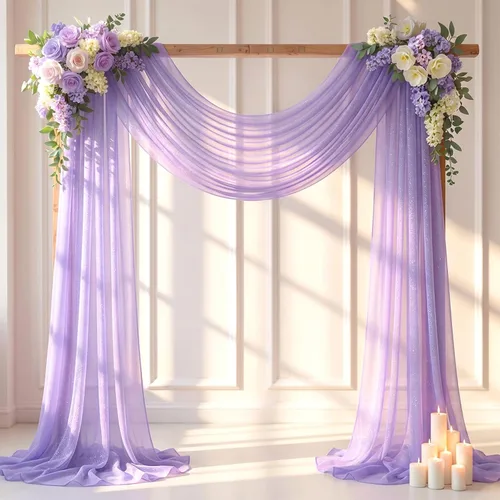 Vista 34 de Cortinas de telón de fondo transparentes para arco de boda de 28 pulgadas x 19 pies Negro