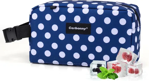 Vista 18 de Bolsa de almuerzo mini enfriadora Cerbonny, bolsa de almuerzo congelable y bolsa de snacks, bolsa aislada para viaje/trabajo/escuela, lonchera mini