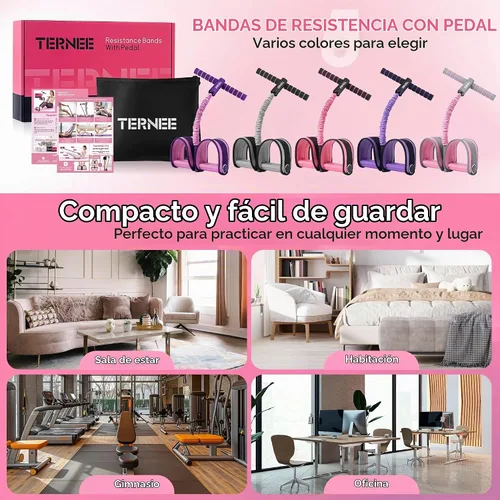 Vista 7 de Pedal Resistance Bands with Handles Working Out Exercise Equipment for Legs