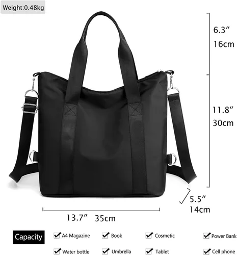Vista 4 de GOQUFOY Bolsos cruzados de nailon para mujer, bolso de hombro impermeable, bolso de mensajero, bolso de mano para mujer