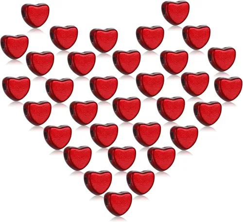 Vista 8 de Whaline 600 cuentas acrílicas doradas en forma de corazón con cuerda elástica para hacer joyas, bricolaje y decoración del hogar