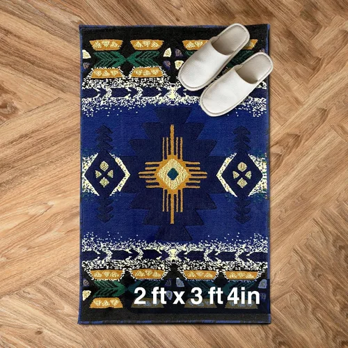 Vista 18 de YHSF South West - alfombra estilo nativo americano del suroeste C318 - fácil de limpiar, gruesa, suave, duradera, alfombra inspirada en tribus