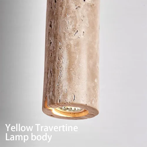 Vista 3 de Moderna lámpara colgante de mármol de piedra natural tubo largo vintage colgante accesorio de iluminación para isla de cocina, comedor, fregadero
