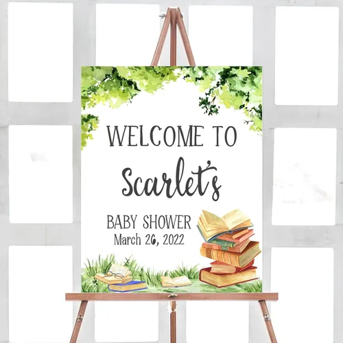 Vista 16 de Señal de bienvenida de animales para baby shower, letrero de baby shower de rey león)*