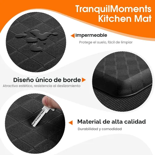 Vista 5 de Tapetes de cocina extra gruesos de 4/5 pulgadas para piso, antideslizantes, antifatiga, tapete de fregadero impermeable resistente a las manchas