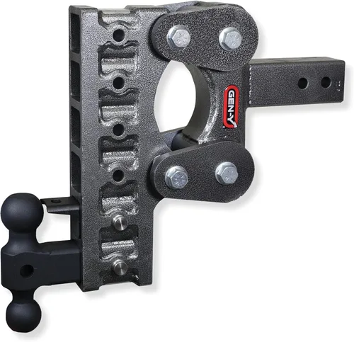 Vista 10 de GEN-Y Hitch Enganche de remolque resistente para receptor de 2.5 pulgadas, caída y elevación de 5 pulgadas con 4 posiciones ajustables, incluye