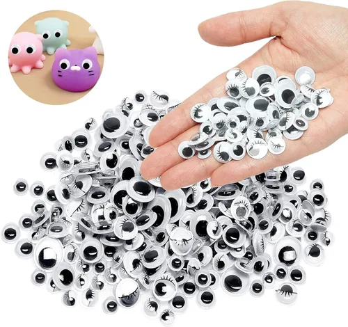 Vista 4 de 1330pcs Googly Eyes autoadhesivas para manualidades, calcomanías para manualidades que se mueven con varios tamaños para bricolaje