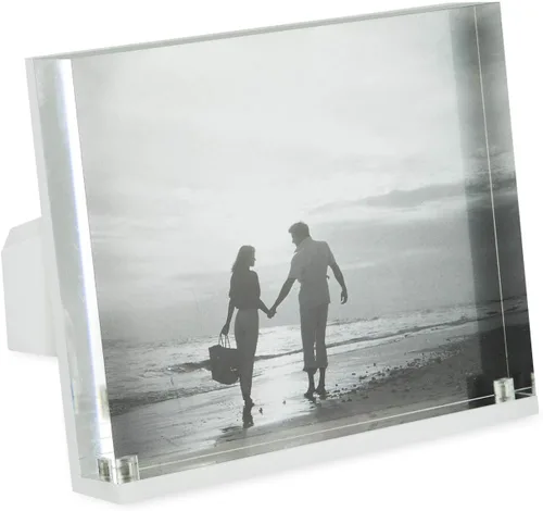 Vista 20 de TIZO Marco de fotos vertical Lucite de 4 x 4 pulgadas, duradero, 1 pulgada de grosor transparente y cierres magnéticos, elegante y práctico marco