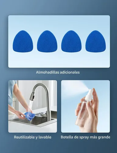 Vista 9 de AstroAI - Limpiador de parabrisas, limpiador de microfibra para ventanas de automóviles con 4 almohadillas de microfibra reutilizables, lavables