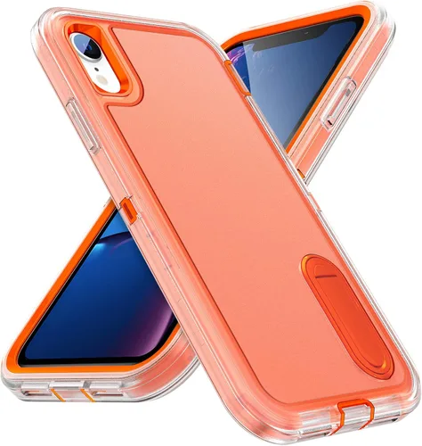 Vista 13 de IDweel Funda para iPhone XR, color negro para iPhone XR con soporte para hombres, protección resistente a prueba de golpes, antiarañazos, ajuste
