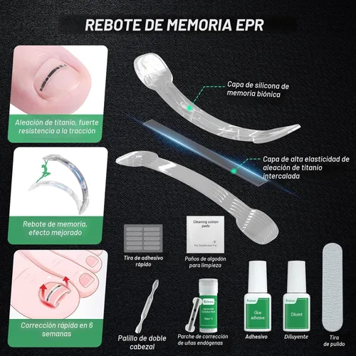 Vista 5 de Tratamiento de uñas encarnadas de aleación de titanio, herramientas de uñas y kit de eliminación de uñas encarnadas especialmente diseñado