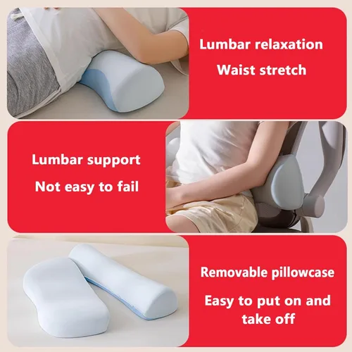 Vista 5 de Almohada de espuma viscoelástica para adultos, almohada de contorno cervical para cuello, almohada de cama de apoyo ergonómico, para cabeza, cuello
