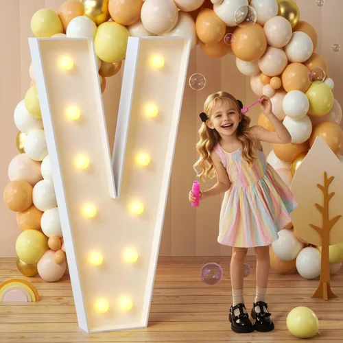 Vista 80 de imprsv Letras con luz para marquesina, letras de mosaico de 3 pies de alto con luz para decoración de baby shower, graduación, grandes