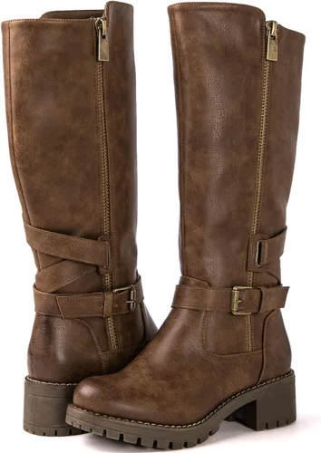 Vista 2 de GLOBALWIN Women's Chunky Low Heels Boots Knee High Boots For Women