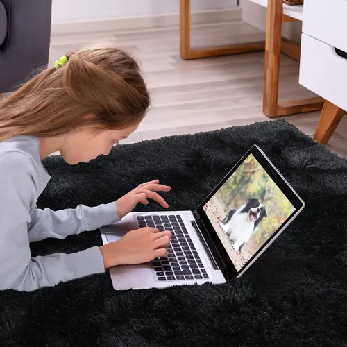 Vista 130 de Softlife Alfombra naranja para dormitorio, alfombra de felpa esponjosa para sala de estar para niñas, alfombra lanuda para niños, alfombra suave