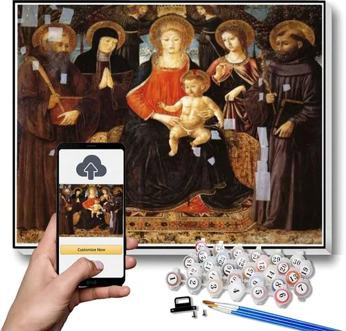 Vista 15 de Kits de pintura por números para adultos y niños Muerte del caballero de Celano pintura por Benozzo Gozzoli Arts Craft para decoración de pared