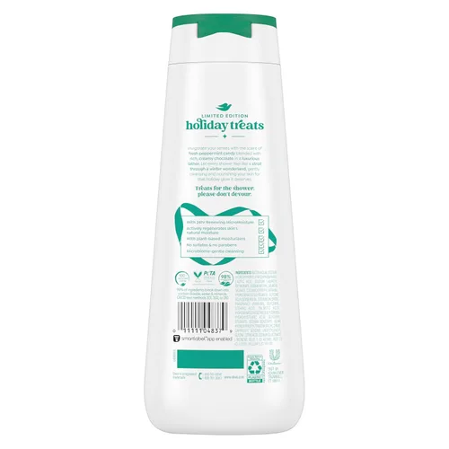 Vista 2 de Dove Edición limitada de delicias navideñas Gel de ducha de corteza de menta para una nutrición profunda 591 ml