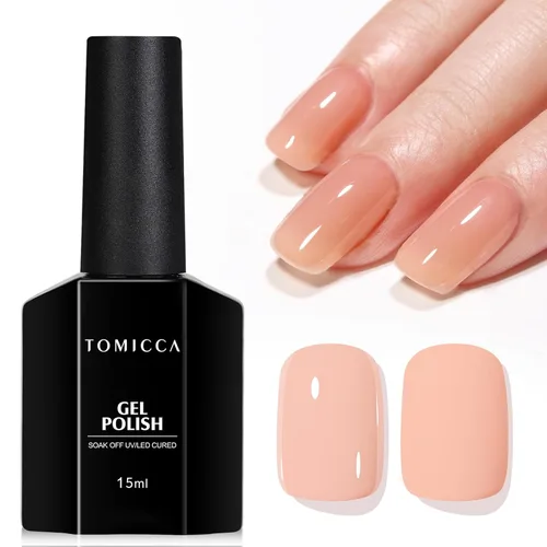 Vista 11 de TOMICCA Esmalte de uñas de gel marrón café, 0.5 onzas líquidas, esmalte de uñas de secado con LED UV para arte de uñas, manicura en casa, otoño e