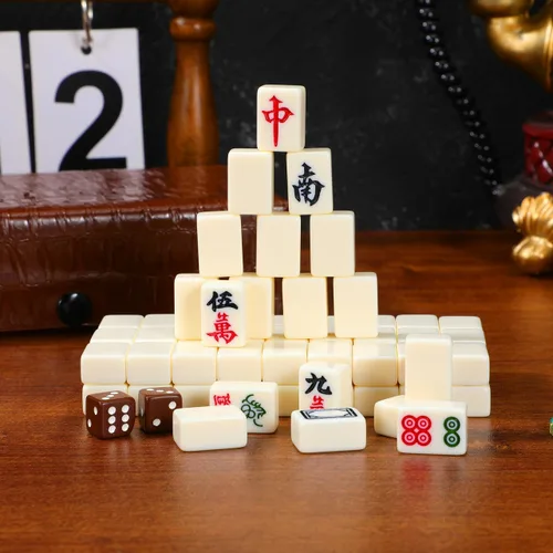 Vista 6 de BESTOYARD Mini juego de mahjong de viaje portátil con 146 azulejos marrón estuche de transporte para adultos principiantes y ancianos, reuniones