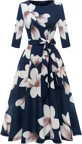 Vista 17 de DRESSTELLS Vestidos de cóctel para mujer, vestido vintage de boda para Negro