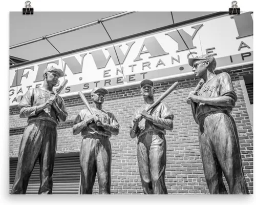 Vista 5 de 8x12 Inch Canvas Print: Fenway Park Wall Art, Bronze Statues Print, Boston Home Decor, Baseball Ballpark Picture, Living Room Artwork, Sports Gift