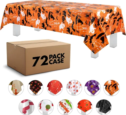 Vista 72 de Grandipity Mantel de plástico desechable de calidad prémium para fiestas con temática de globos de cumpleaños, 1 paquete, 54 x 108 pulgadas, mantel