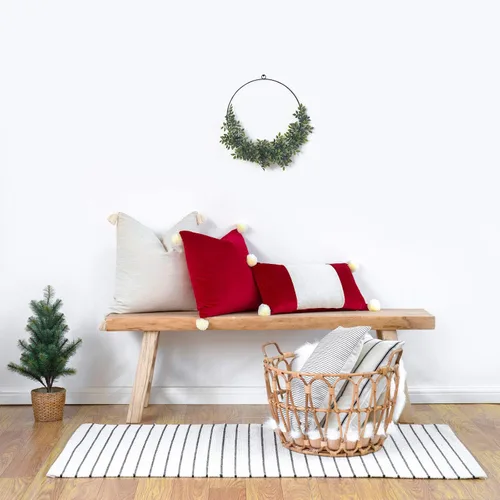 Vista 4 de Hofdeco Funda de almohada decorativa neutra de mediados de siglo solamente, beige sólido, 20 x 20 pulgadas