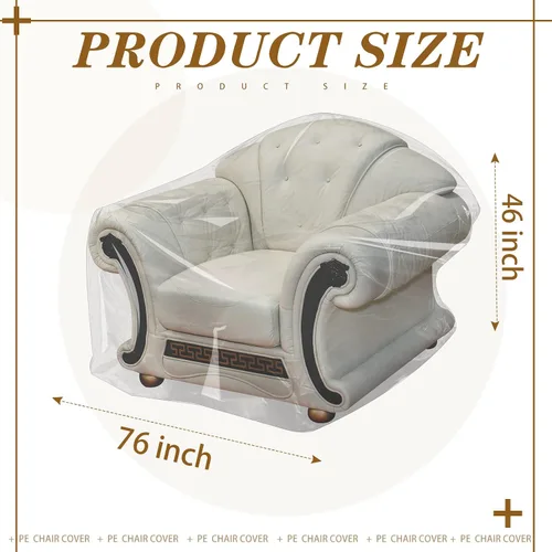 Vista 2 de Remagr 6 fundas de plástico para sillas, fundas de plástico para muebles para interiores y exteriores, impermeables, transparentes, a prueba