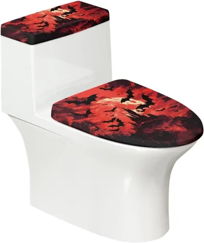 Vista 9 de Funda de asiento de inodoro de mármol blanco dorado para baño, cubierta de tapa de tanque de inodoro suave, 2 piezas, fundas de inodoro con tela