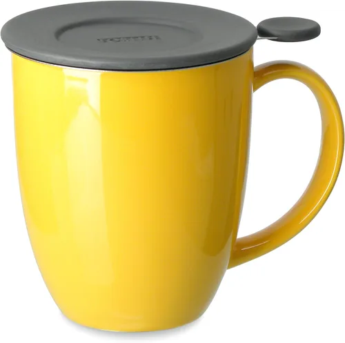Vista 7 de FORLIFE Uni Brew-in-Mug con infusor de té y tapa, 16 onzas, color rojo