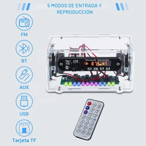 Vista 4 de MiOYOOW Kit de altavoz Bluetooth DIY con radio FM para uso escolar