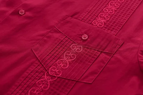 Vista 3 de MAXJON Camisas de guayabera para hombre, camisas cubanas de manga corta