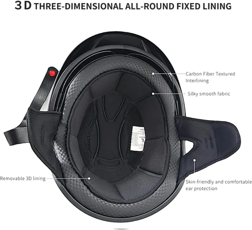 Vista 3 de Casco medio de motocicleta con visera para motocicleta para hombres y mujeres, casco para adultos, patinetas, vehículos todo terreno, cruceros