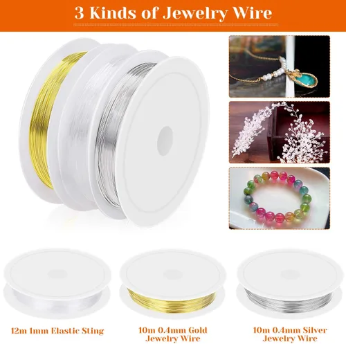 Vista 6 de Audab Kit de fabricación de joyas con herramientas, alambres, dijes y accesorios para la fabricación y reparación de joyas