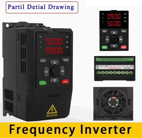Vista 2 de 1Pcs VFD 1Phase Input 3Phase Output 220V Variable Frequency Vector Drive Converter Inverter 0.75/1.5/2.2KW Motor Speed Controller(0.75KW,1PH to 3PH